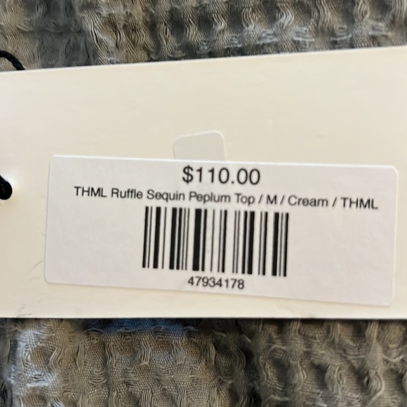 THML ruffle sequin peplum top - Picture 6 of 11